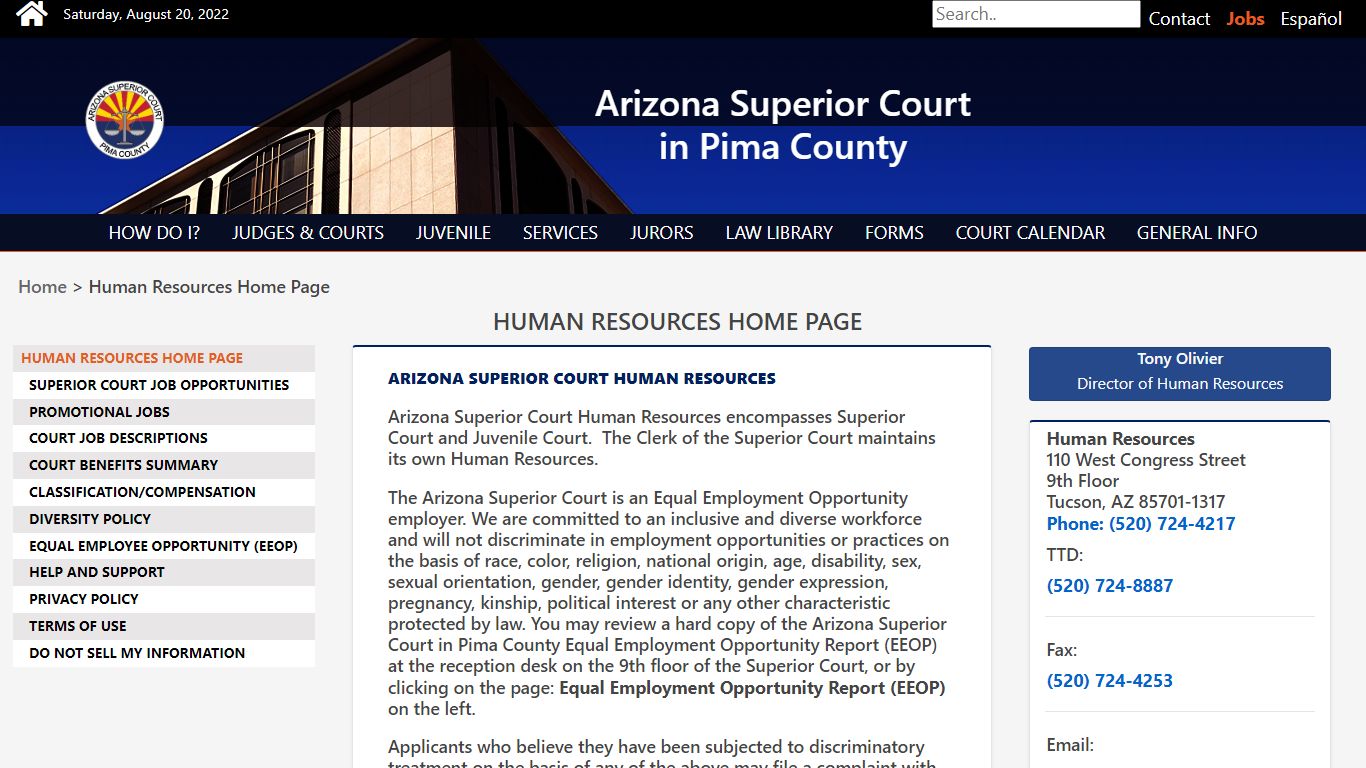 Human Resources Home Page - Pima County, Arizona